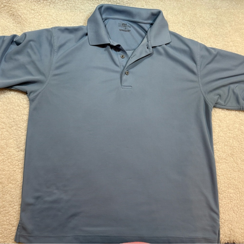 PGA Tour Men's Slate Blue Polo Shirt | Size Large